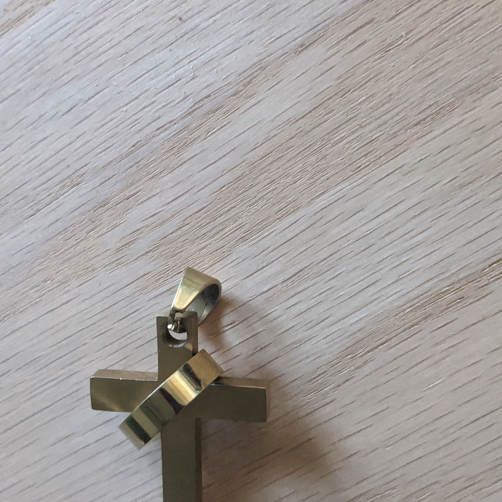 Solid Brass Cross Pendent Necklace - image 5